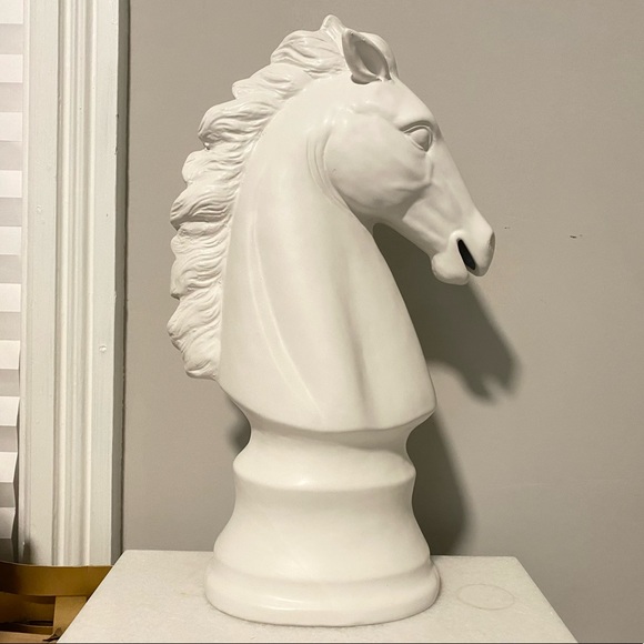 Apropos Art 9 Inch Large White Horse Stallion Head Statue Bust